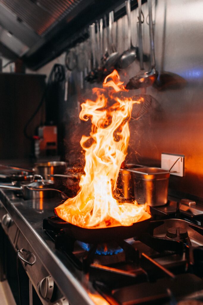 Am Grill flambiert